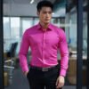 slim fit covered placket formal shirt